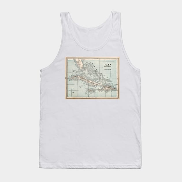 Vintage Map of The Caribbean (1893) Tank Top by Bravuramedia